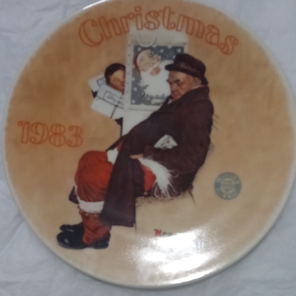 Limited Edition Plate Norman Rockwell Santa on the Subway 1983 Bradford Exchange - Picture 2 of 6
